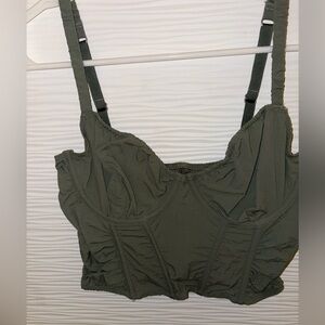 Olive Green Women's corset tank